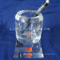 El mejor precio de calidad superior Cristal Regalos de oficina / Crystal Desktop Pen Holder y reloj de mesa y Carder Holder